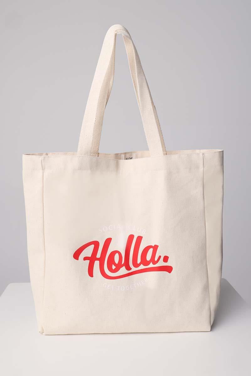 Red-White-Printed Cloth Bag