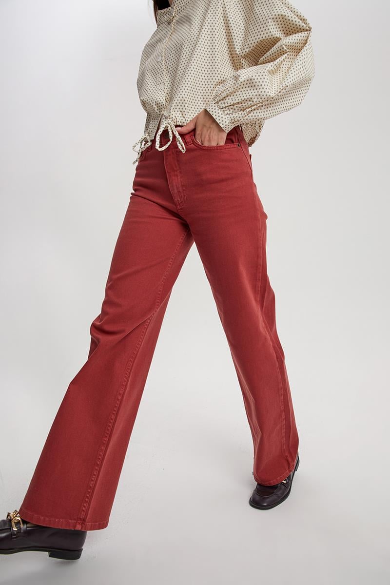 Dark Cinnamon-Pink Dye Comfortable Fit Lycra Trousers
