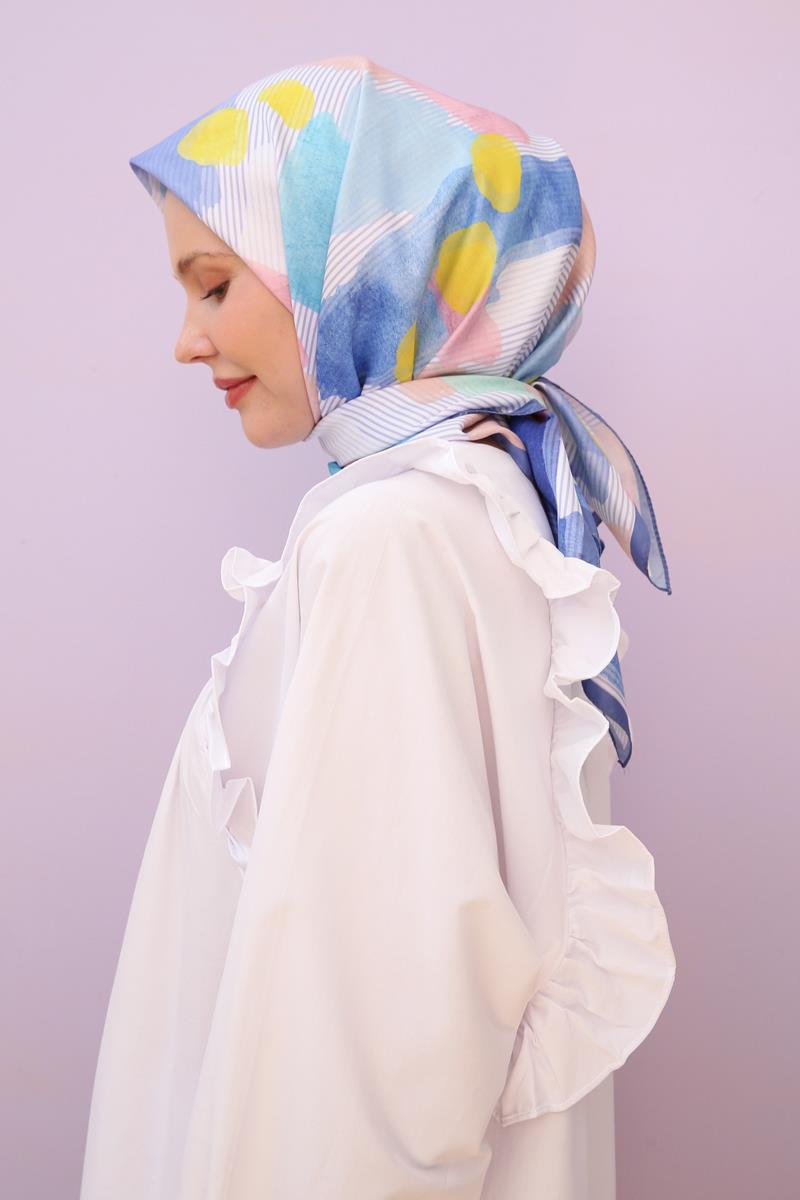 Mor-Desenli Twil Nora Eşarp