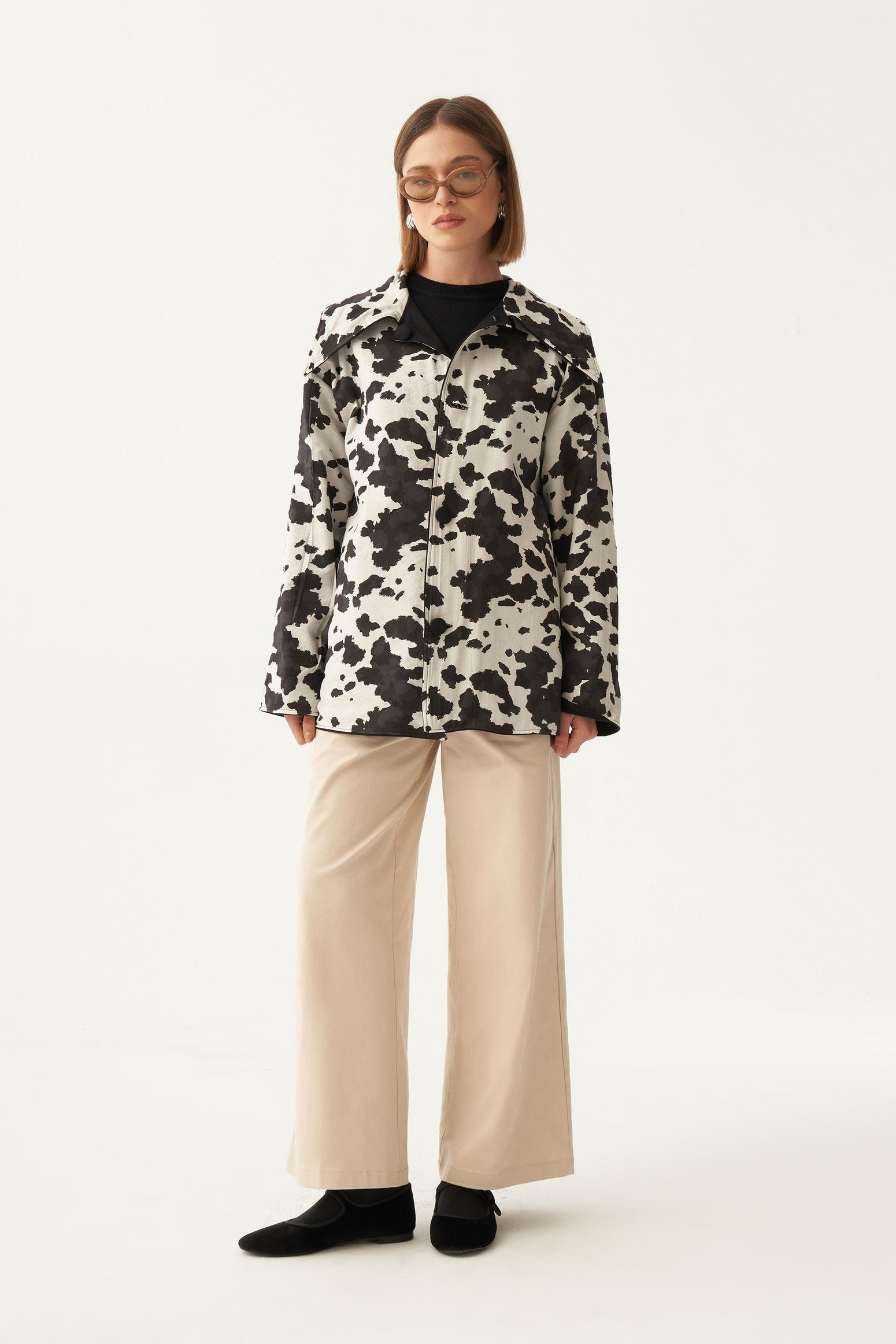 Siyah-Çift Yönlü Gabardin Kapitone Ceket