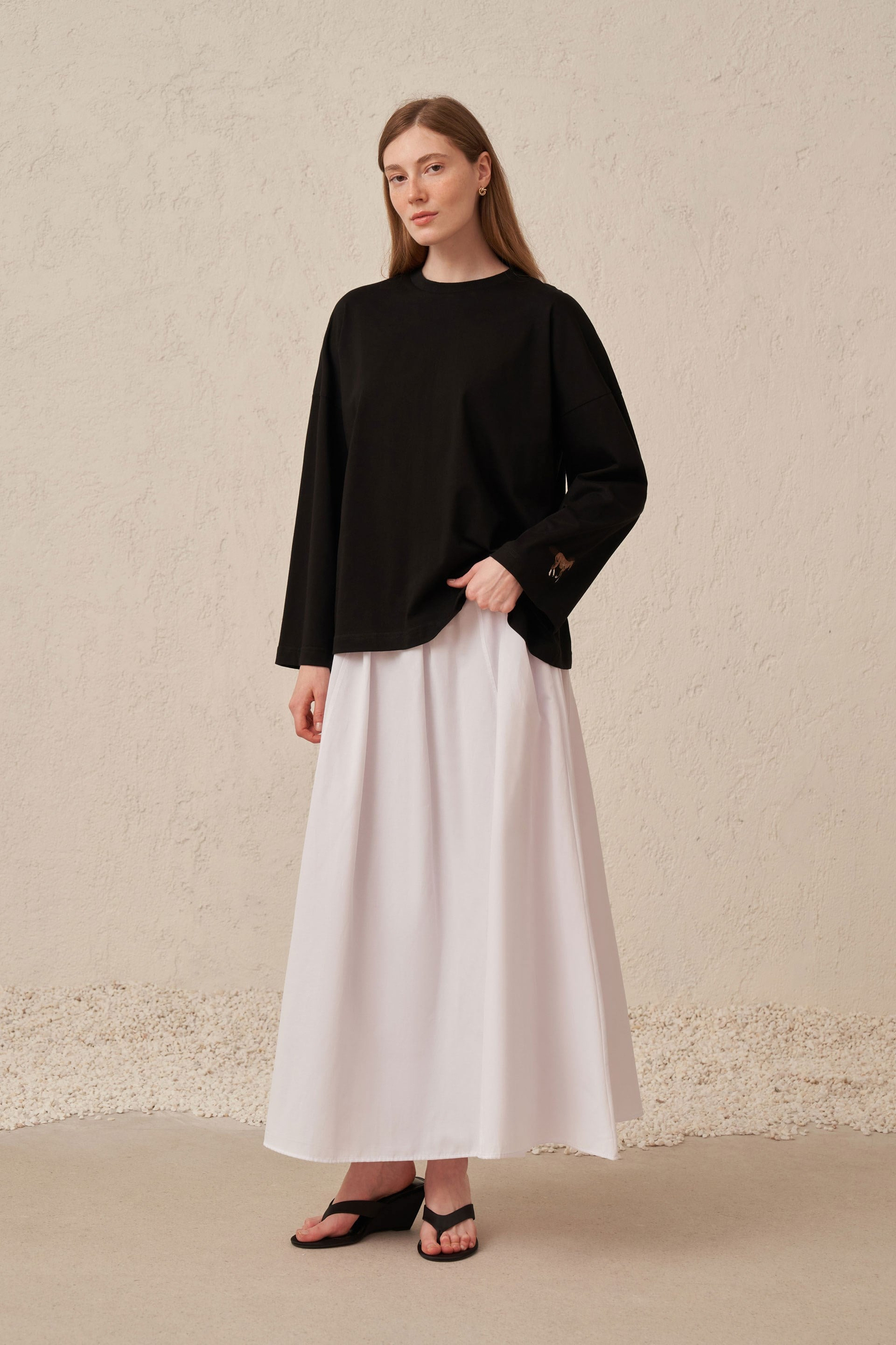 Siyah-Oversize Sweatshirt