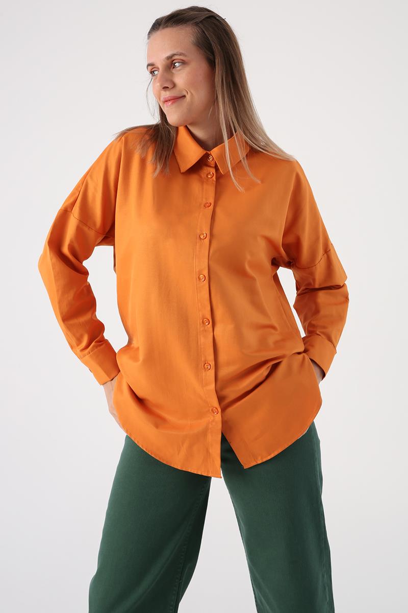 Chemise basique oversize orange doux