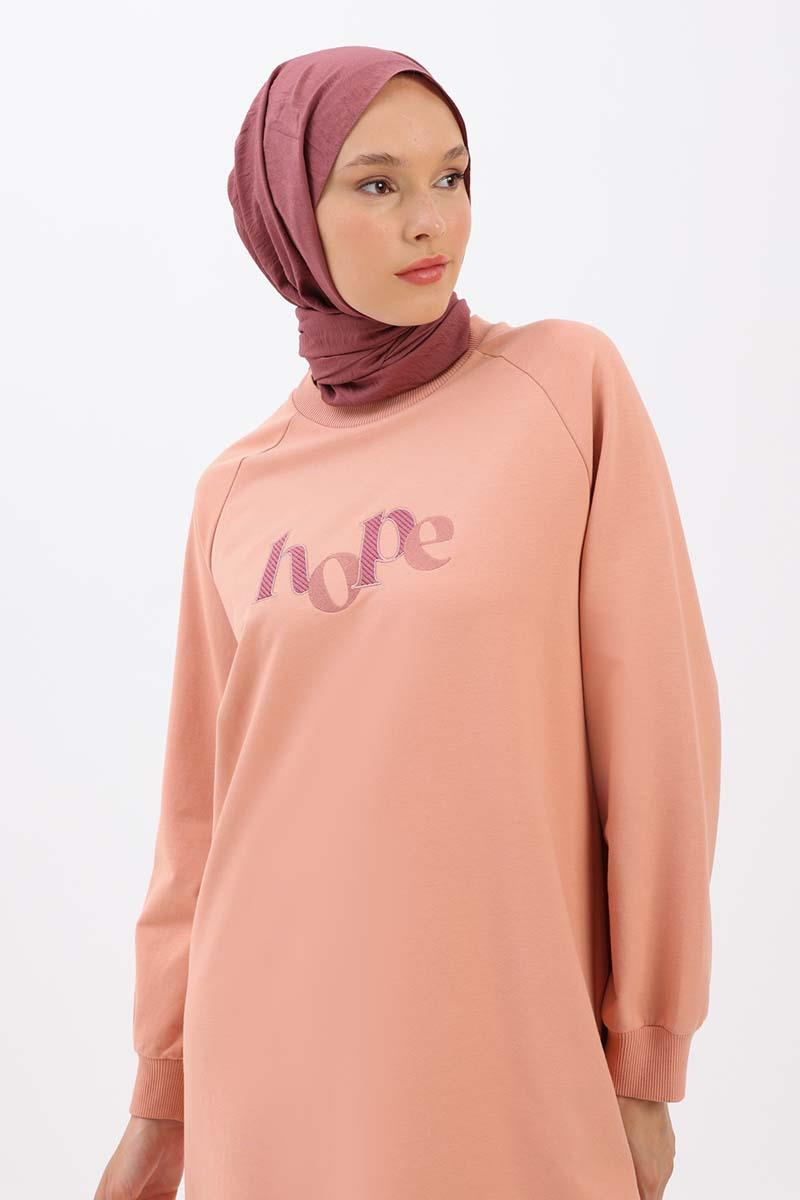 Somon-YANDAN GARNİ YIRTMAÇLI SWEAT TUNİK