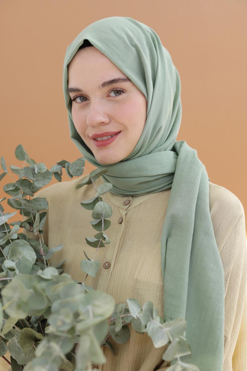 Su Yeşili-Naturel Pamuk Şal