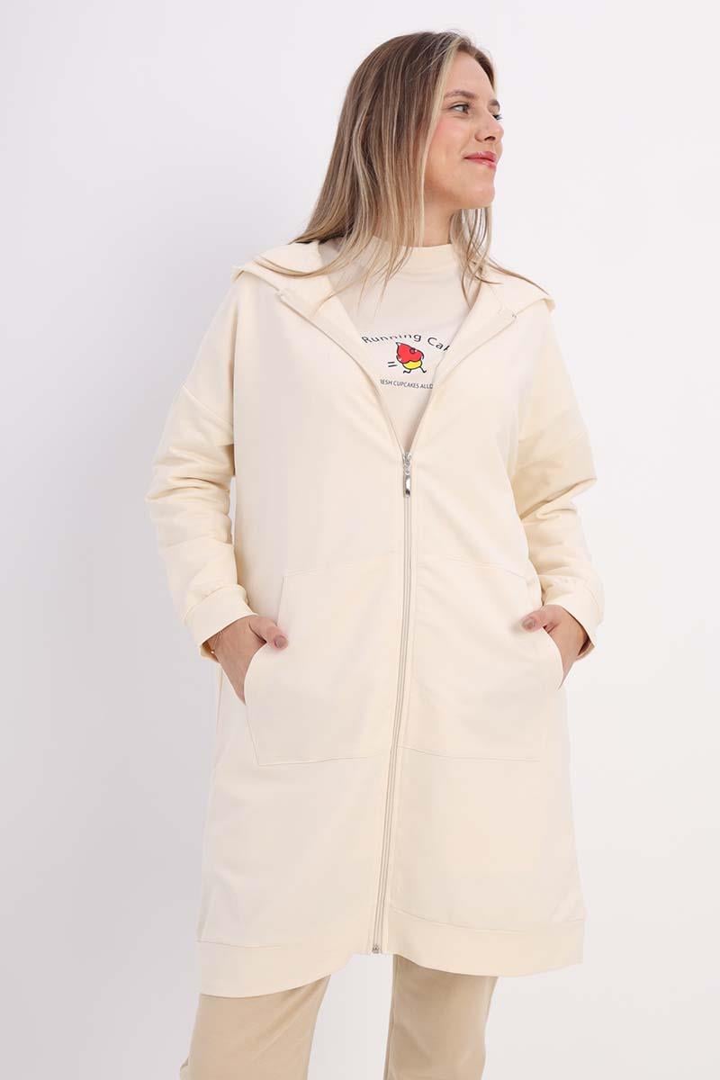 Taş-Fermuarlı Sweat Hırka