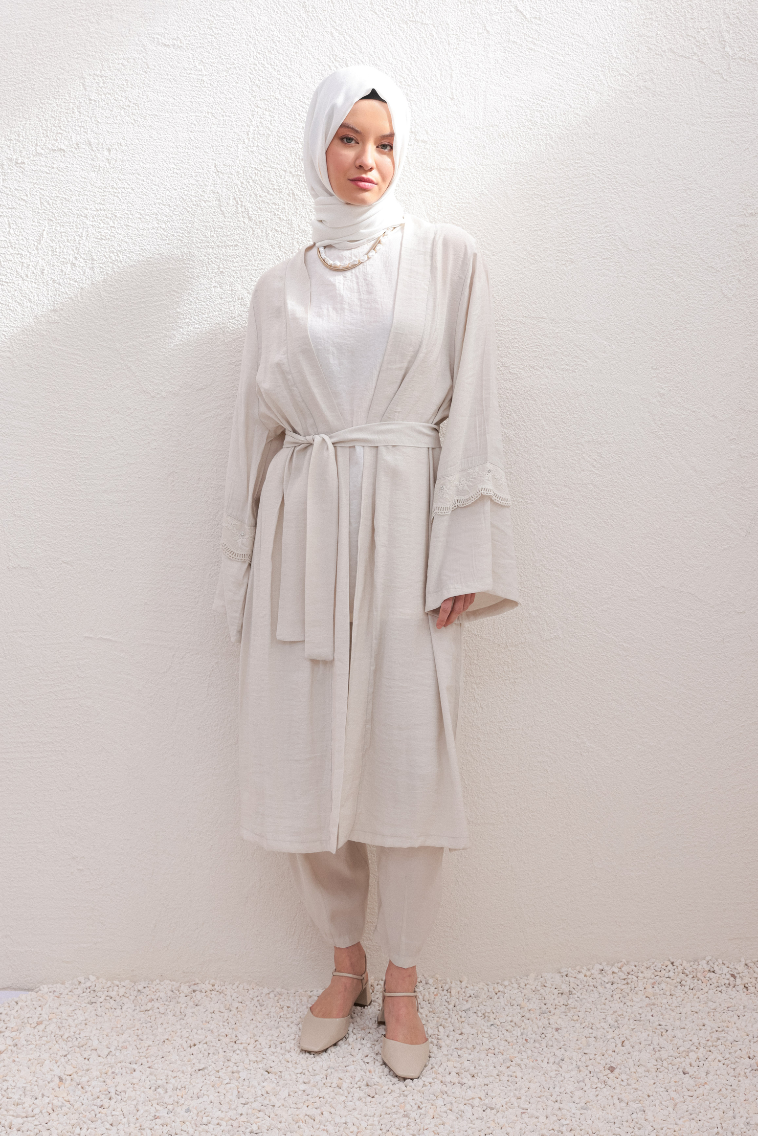 Taş-Kolu Fisto Detaylı Kimono