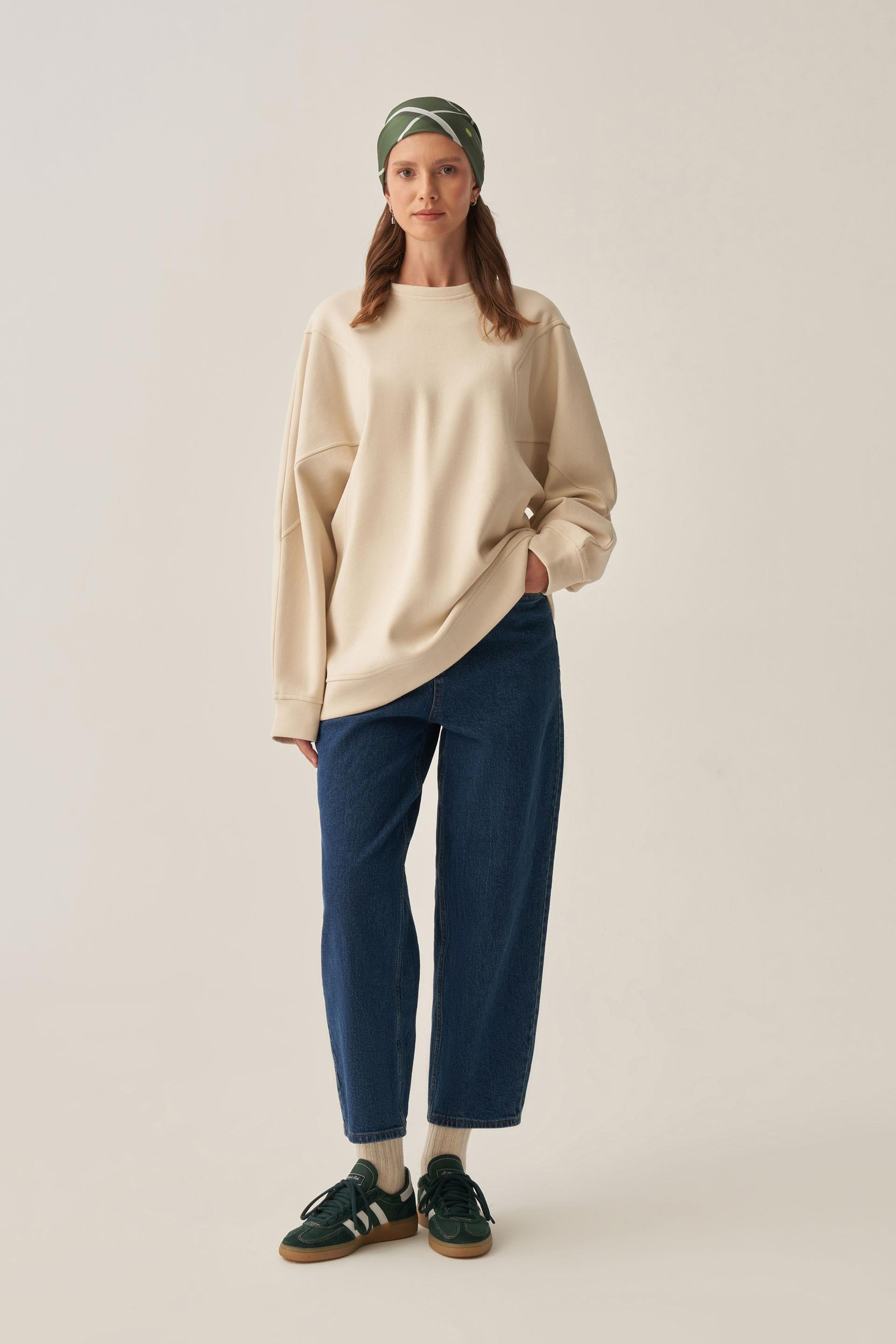 Taş-Oversize İnterlok Sweat