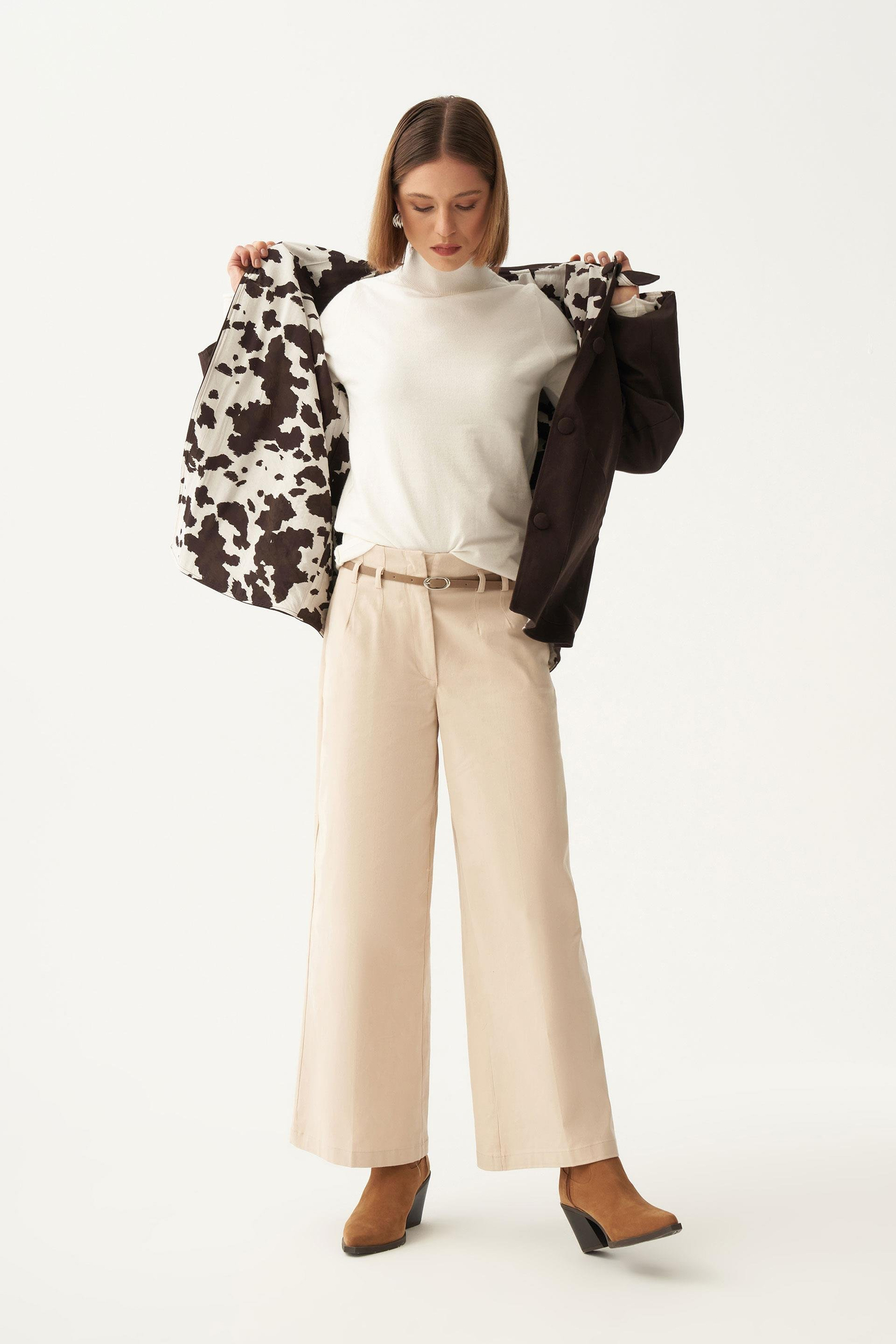 Acı Kahve-Çift Yönlü Gabardin Kapitone Ceket