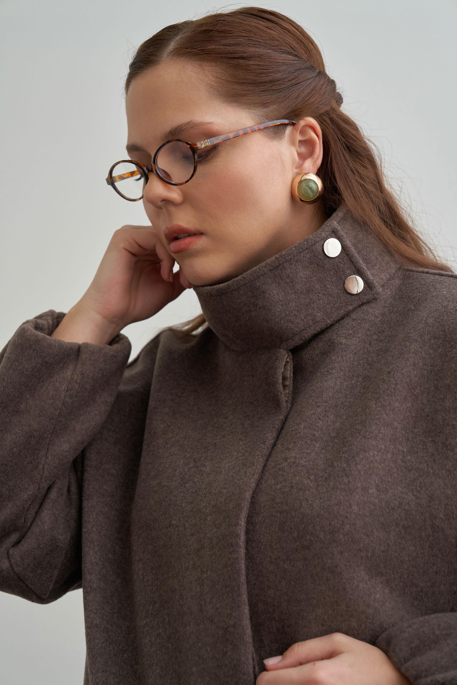 Acı Kahve-Hakim Yakalı Kaşe Kaban