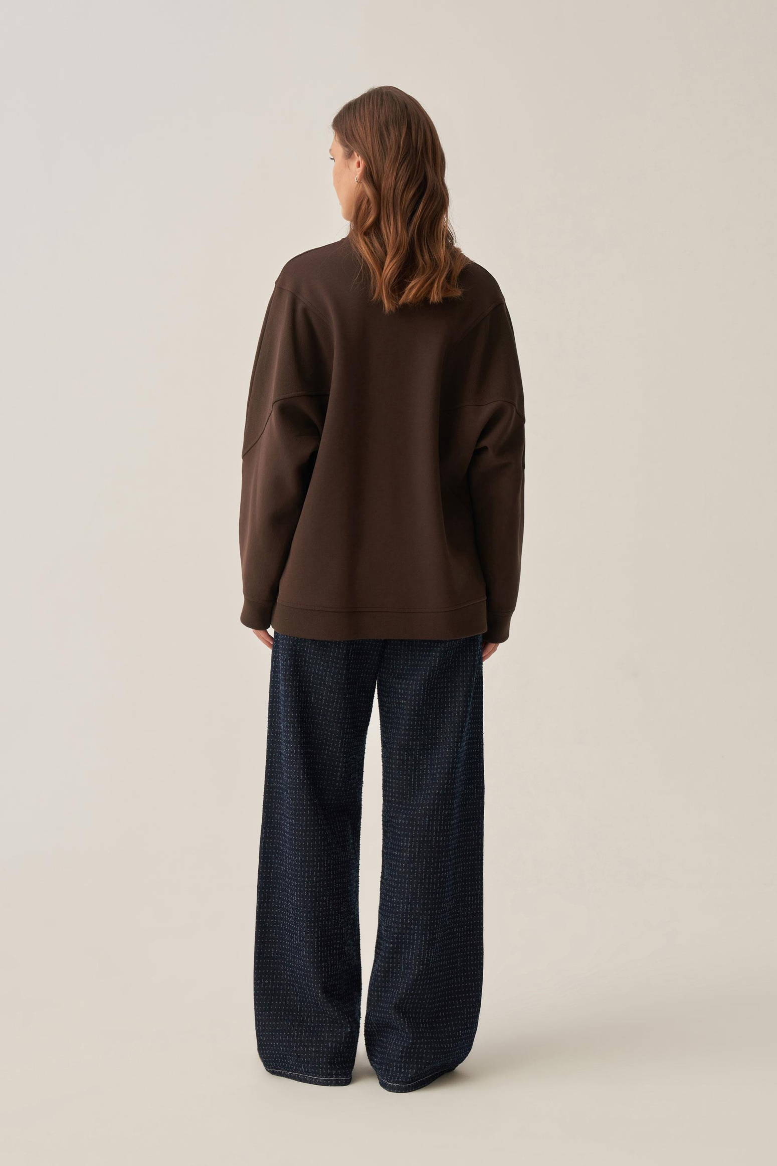 Acı Kahve-Oversize İnterlok Sweat