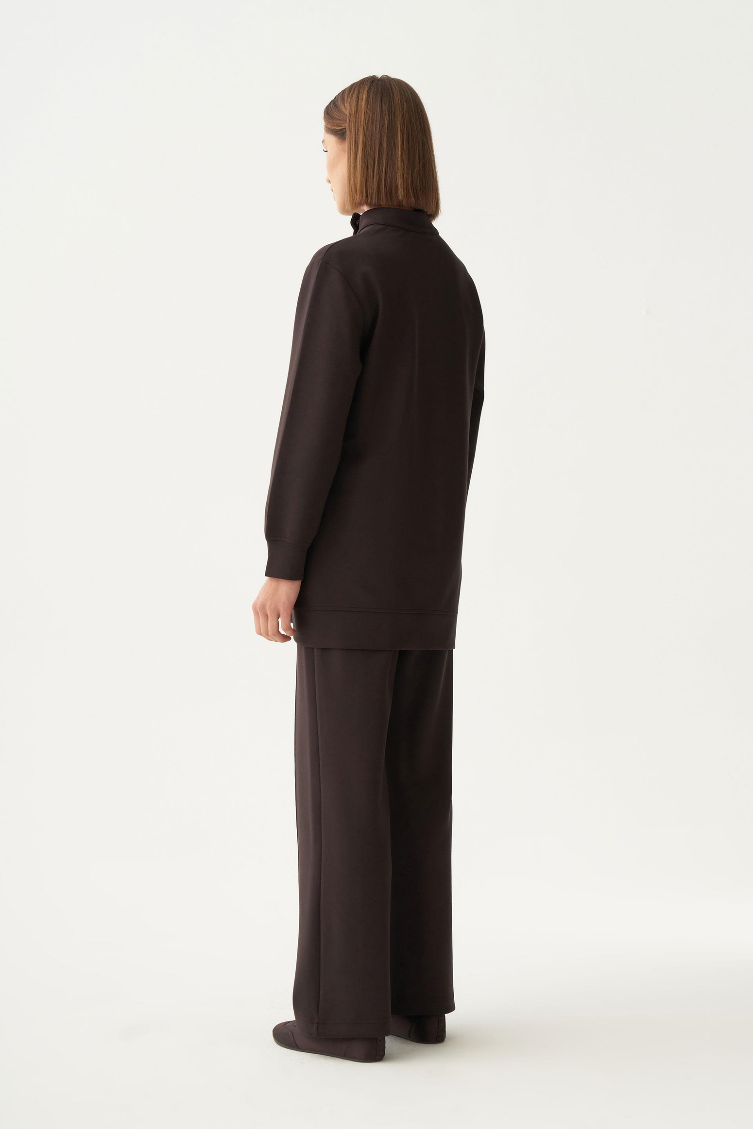 Acı Kahve-Yumuşak Dokulu Gold Droplu Eşofman Takımı