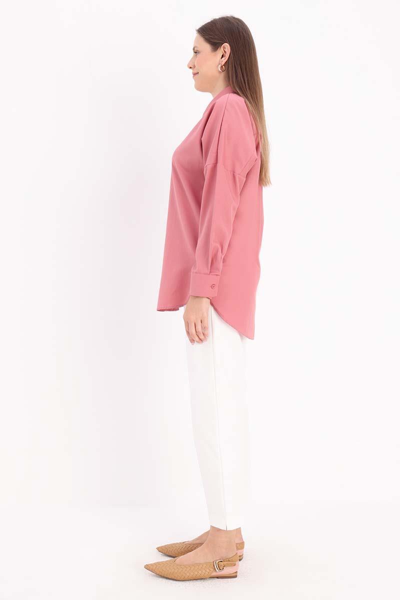 Light Rose-Oversize Basic Shirt