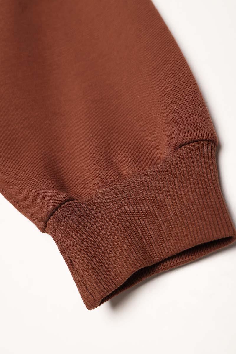 Cardigan sweat oversize marron clair avec poche kangourou