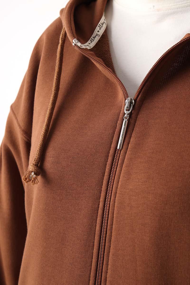 Cardigan sweat oversize marron clair avec poche kangourou
