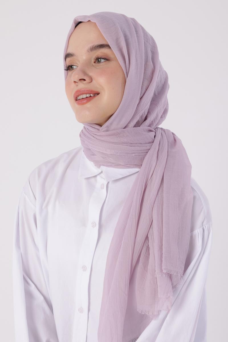 Açık Lila-Olay Pamuk Şal