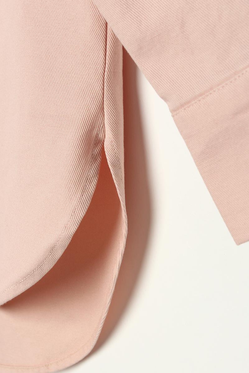 Açık Pembe-%100 Pamuk Oversize Cepli Gömlek Tunik
