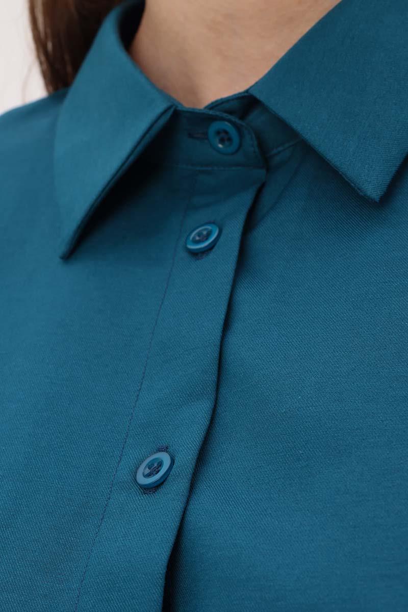 Chemise basique oversize pétrole clair