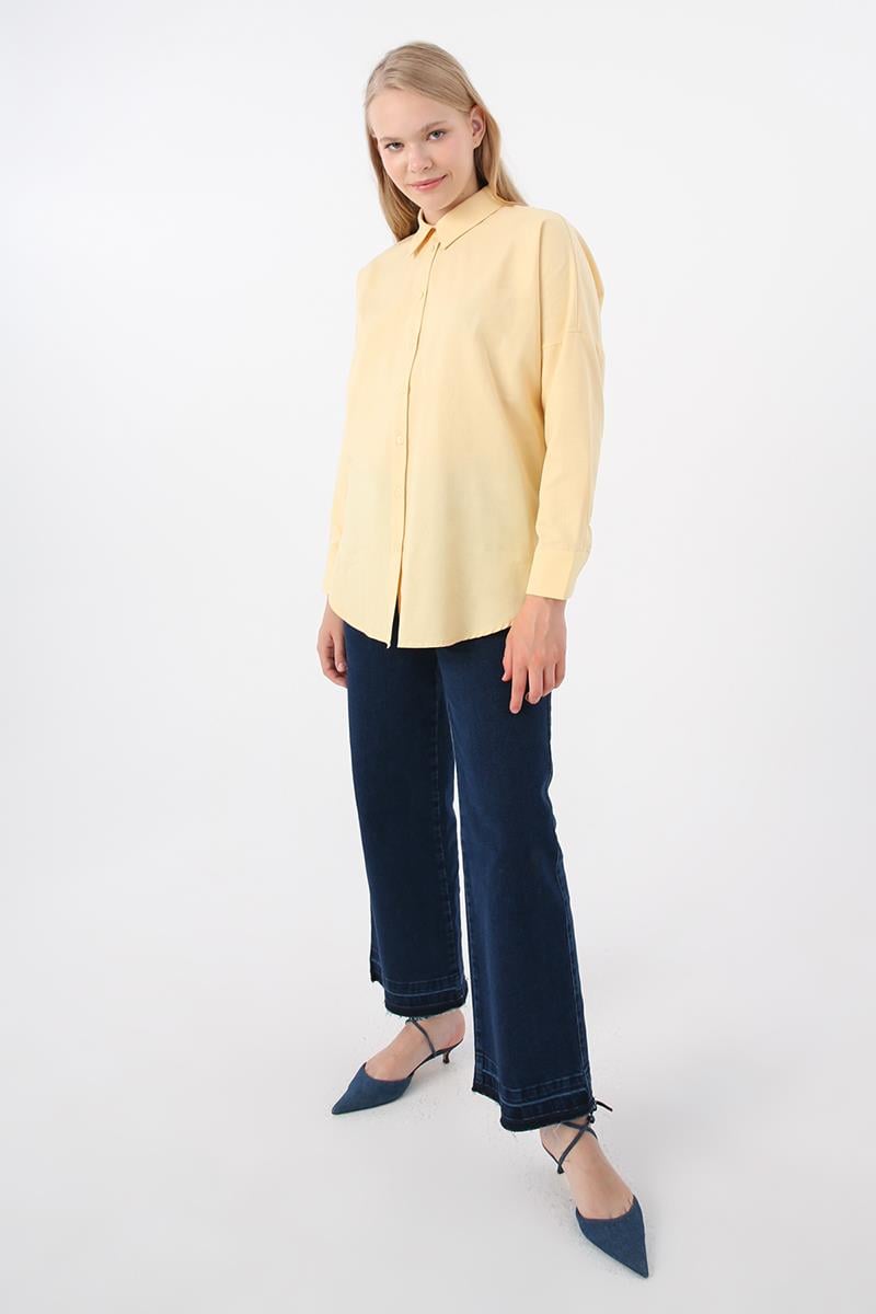 Chemise basique oversize jaune clair
