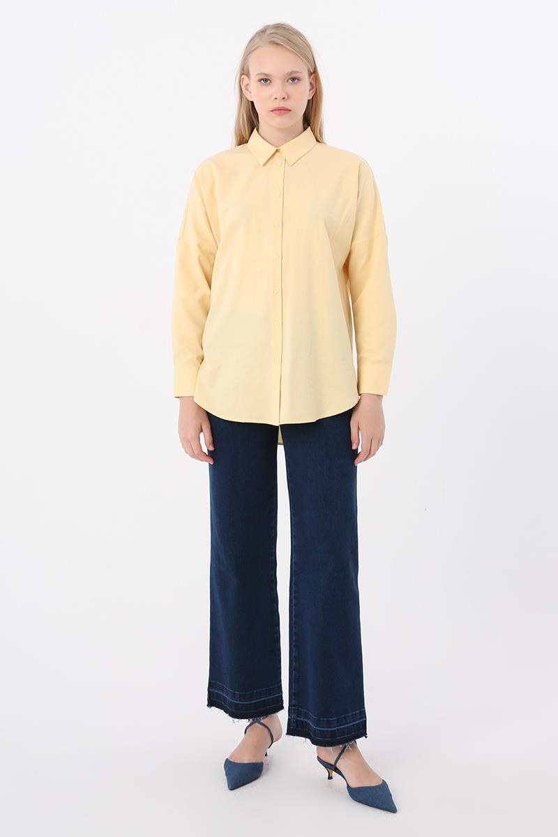 Chemise basique oversize jaune clair