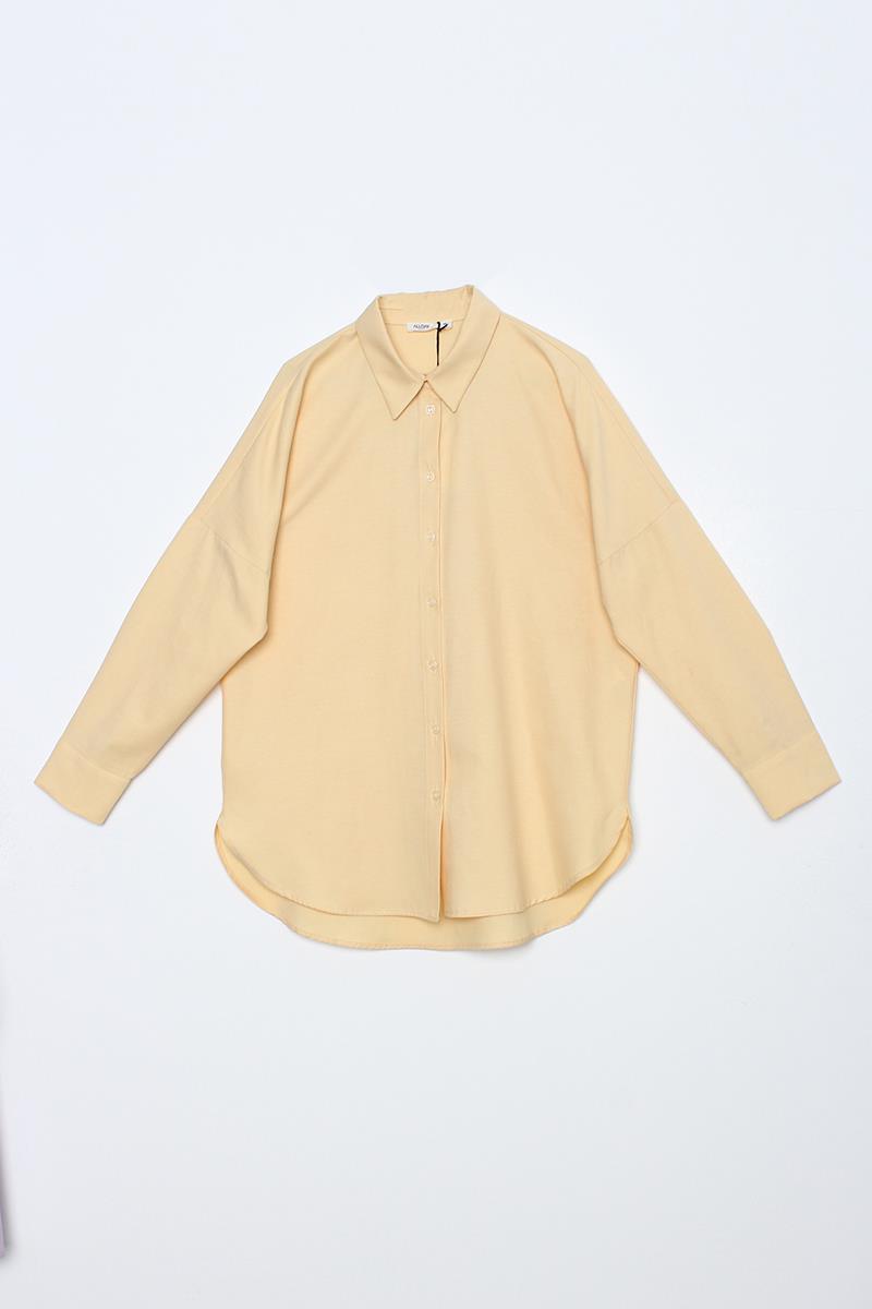 Chemise basique oversize jaune clair