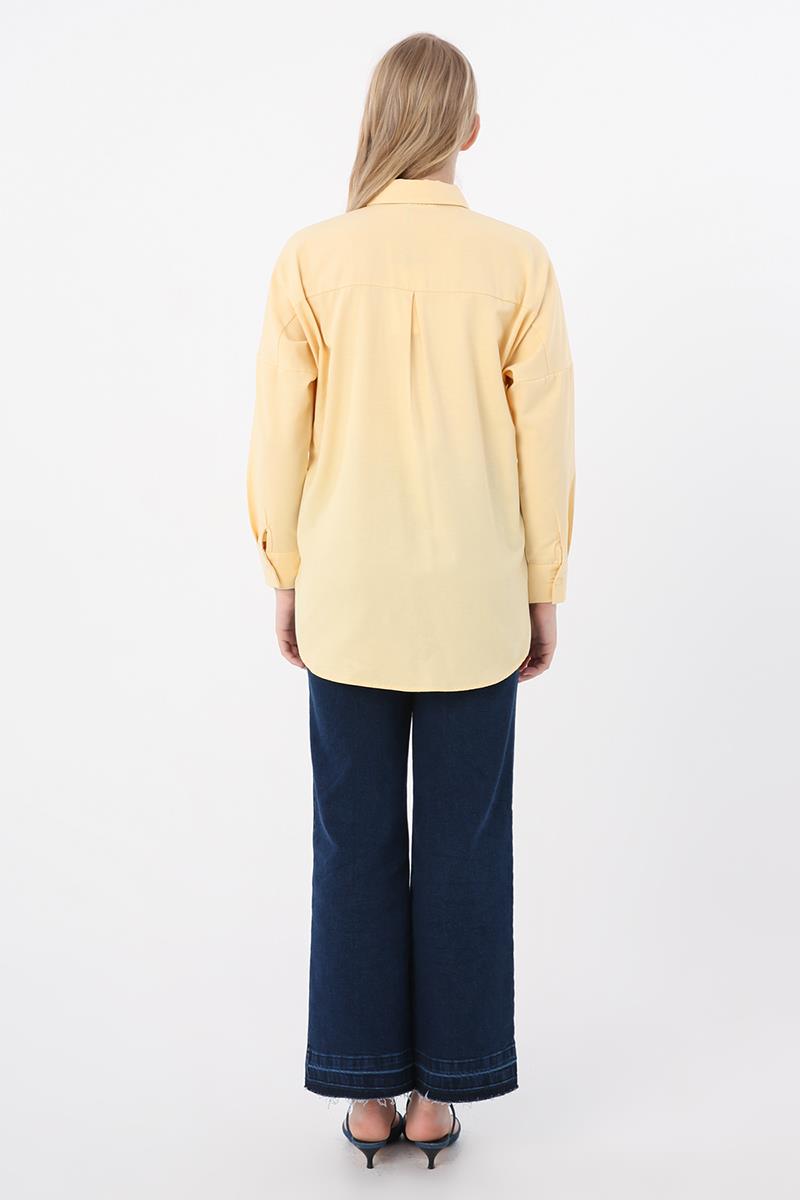 Chemise basique oversize jaune clair