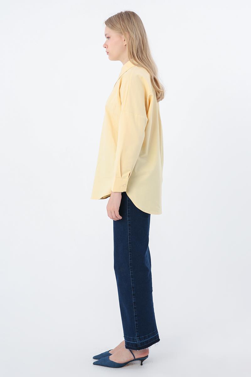 Chemise basique oversize jaune clair