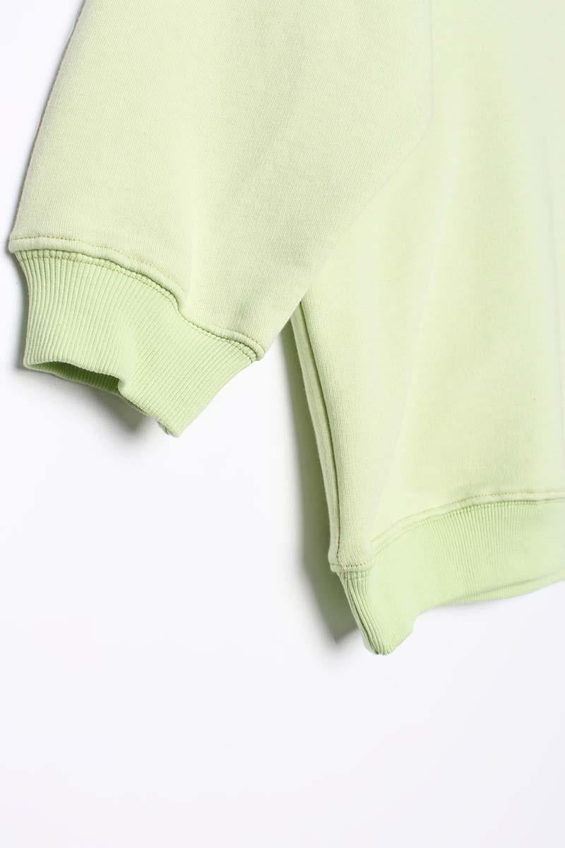 Açık Yeşil-3 İplik Oversize Basic Sweatshirt