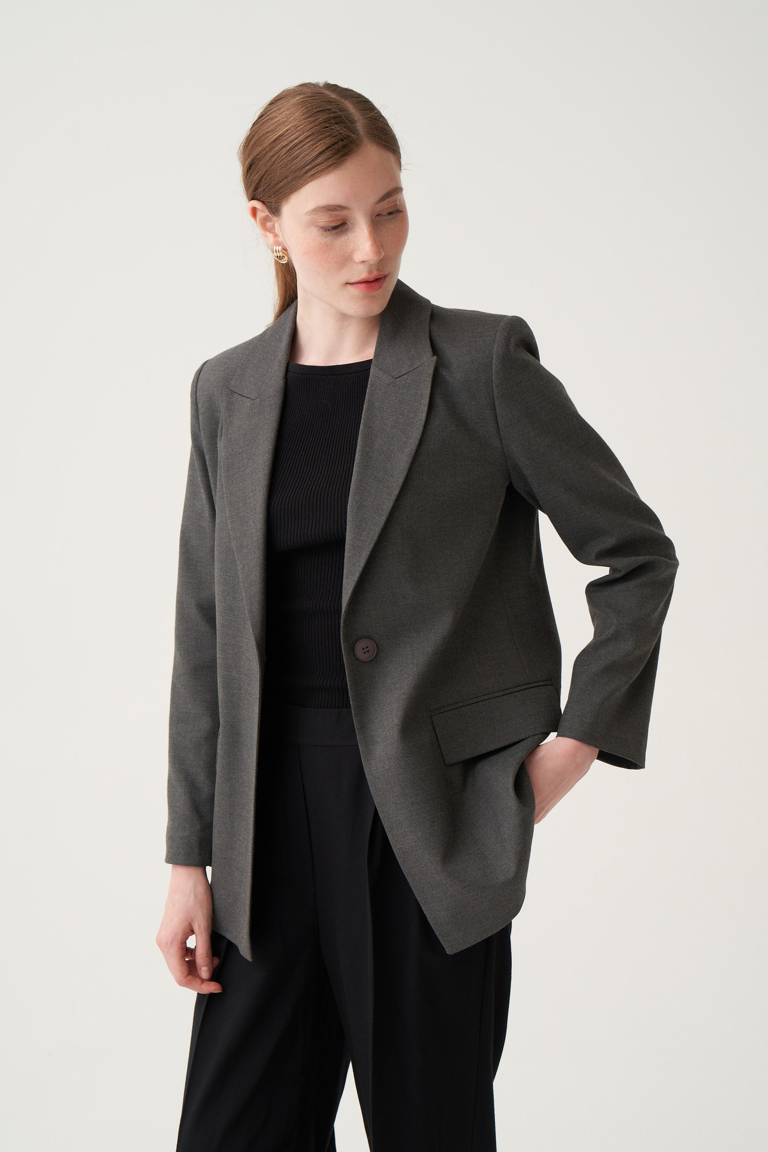 Antrasit-Blazer Ceket