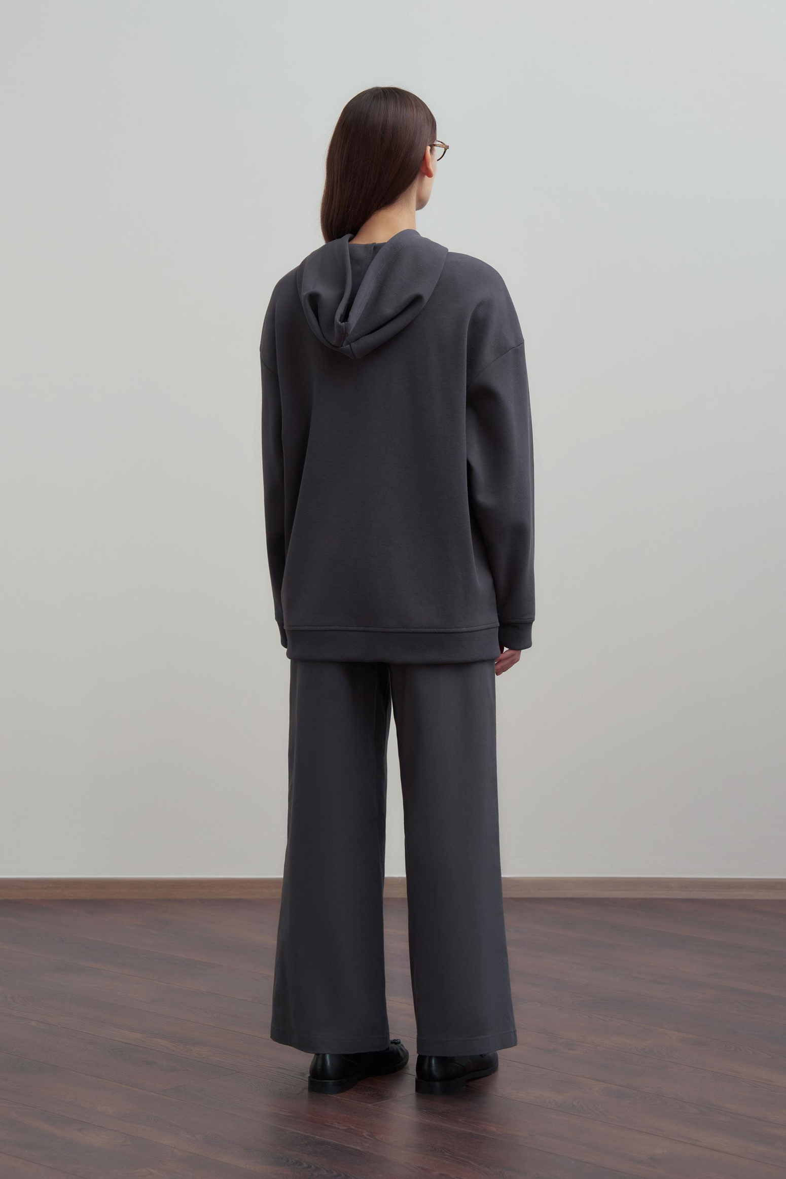 Antrasit-Kanguru Cep Detaylı Sweatshirt