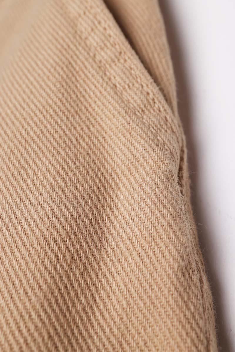 Bej-%100 Pamuklu Bol Paça Pantolon