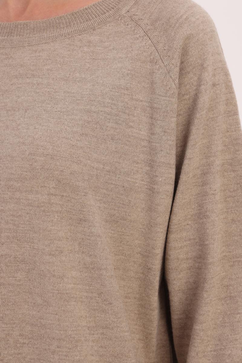 Bej-BASİC REGLAN BİSİKLET YAKA KAZAK