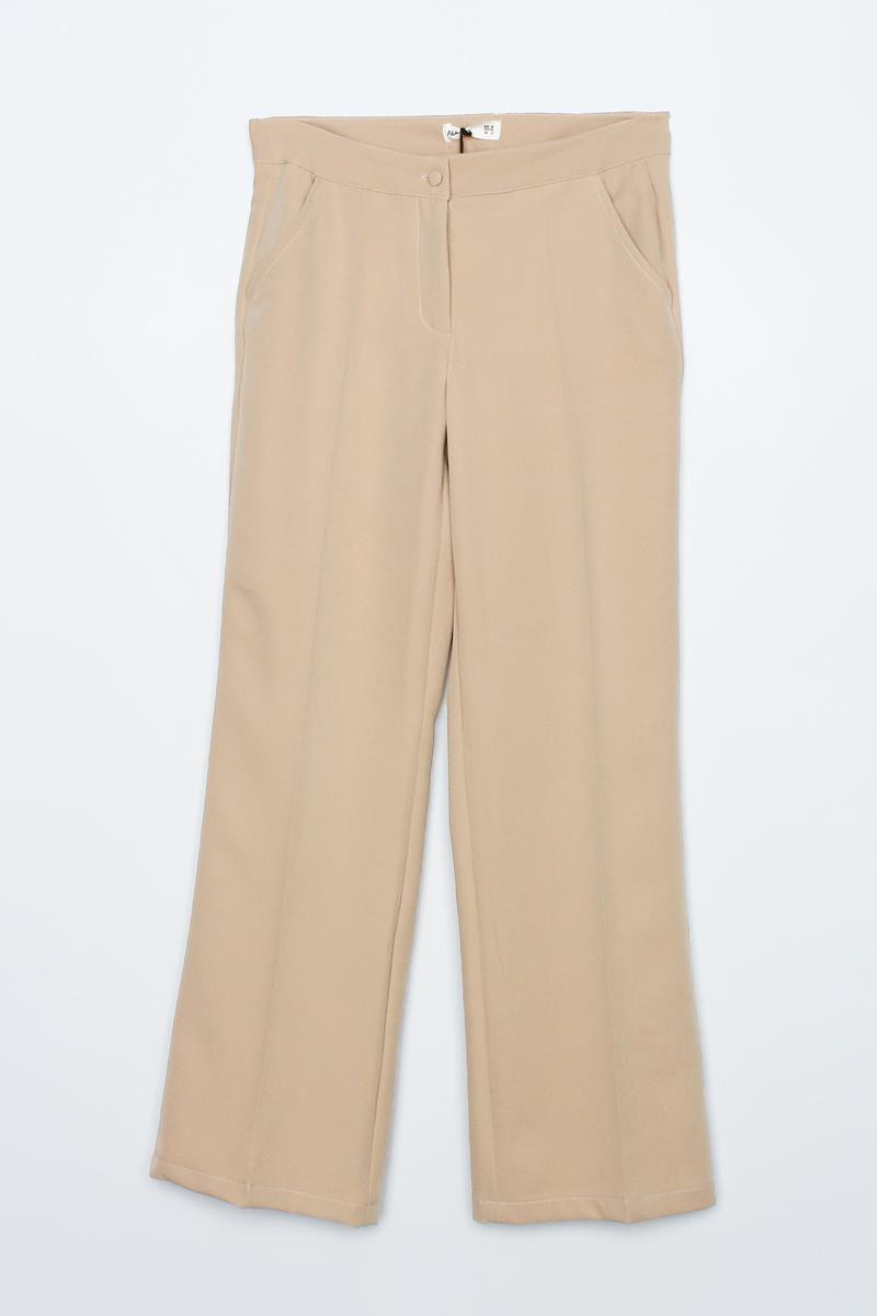 Bej-Cepli Bol Paça Pantolon