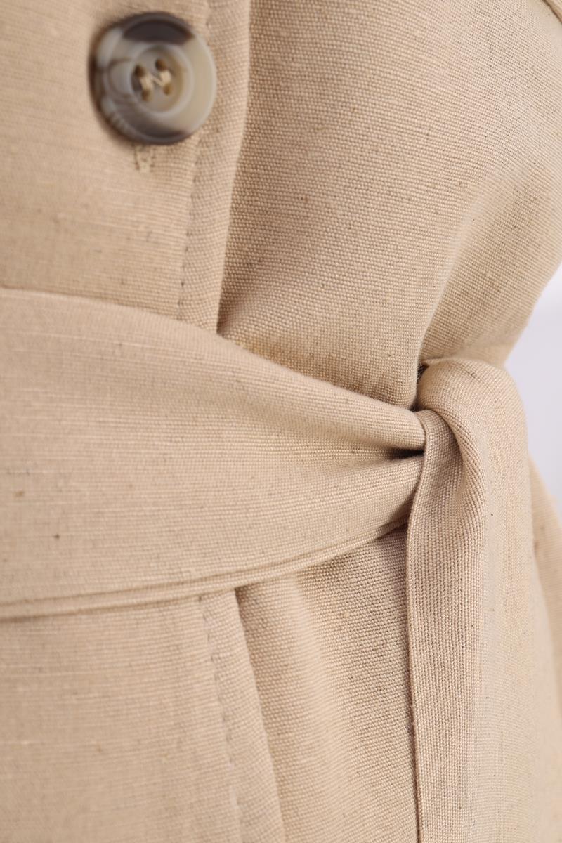 Beige-Pocket Belted Abaya