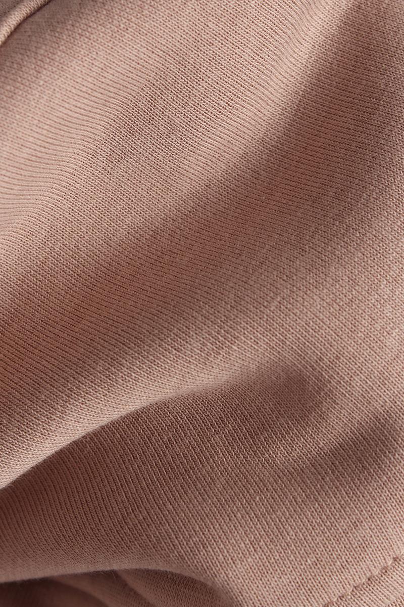 Bej-Çıtçıt Yakalı Ribana Detaylı Şardonlu Sweat Tunik