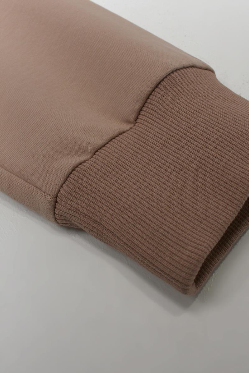 Bej-Decigive Nakışlı Sweat Hırka