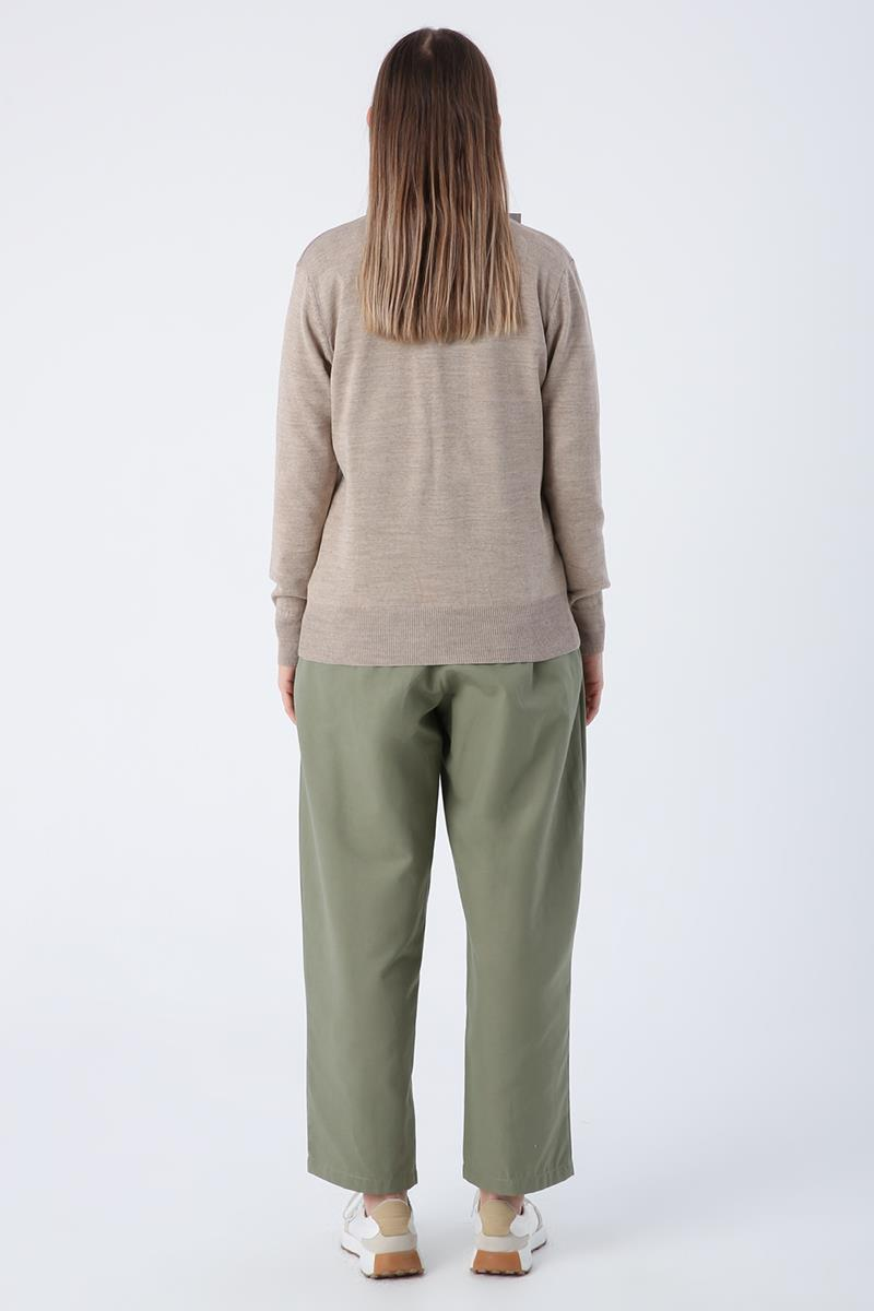 Cardigan en tricot court beige