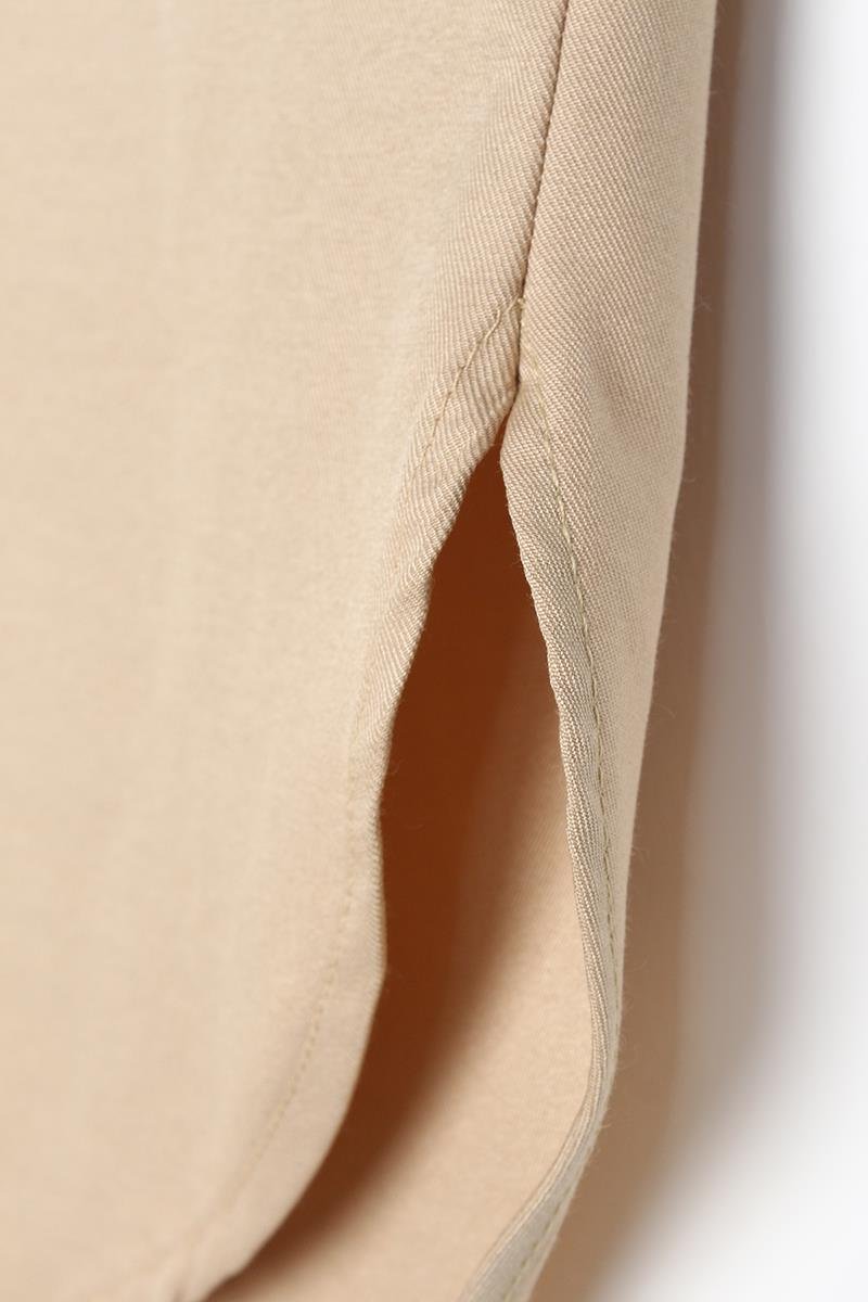 Bej-Oversize Basic Gömlek