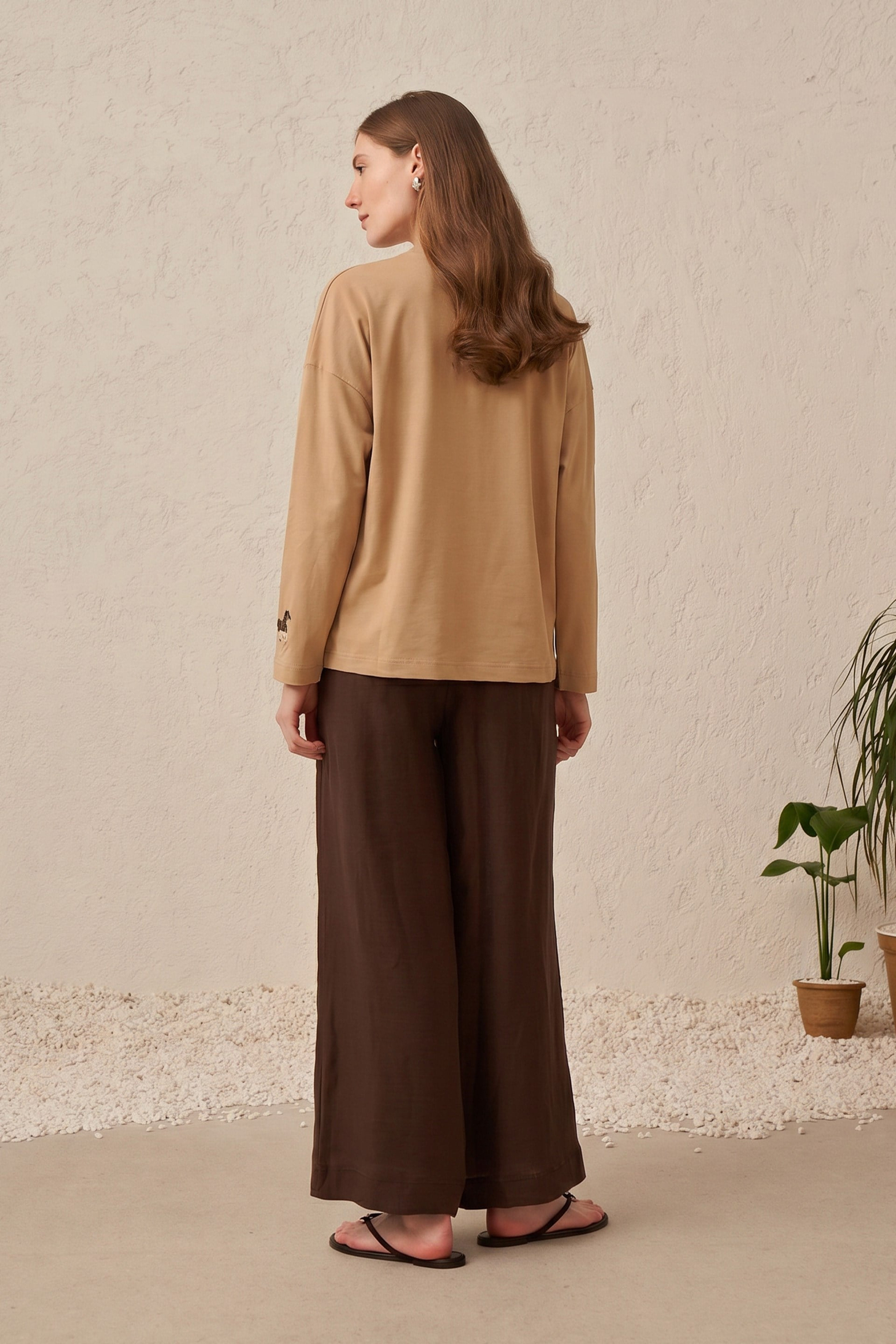 Bej-Oversize Sweatshirt