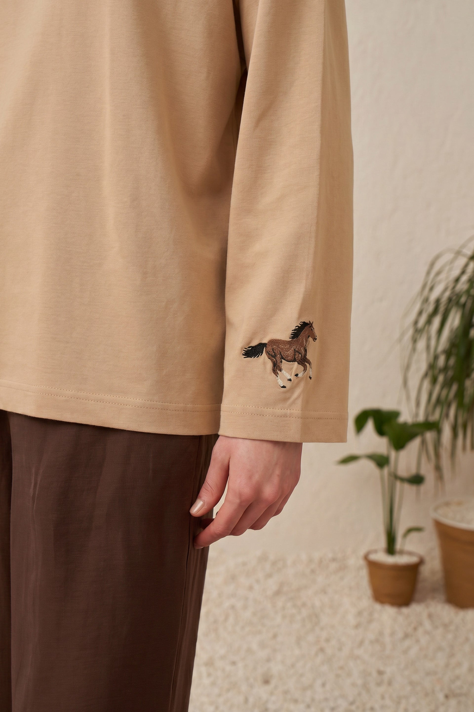 Bej-Oversize Sweatshirt