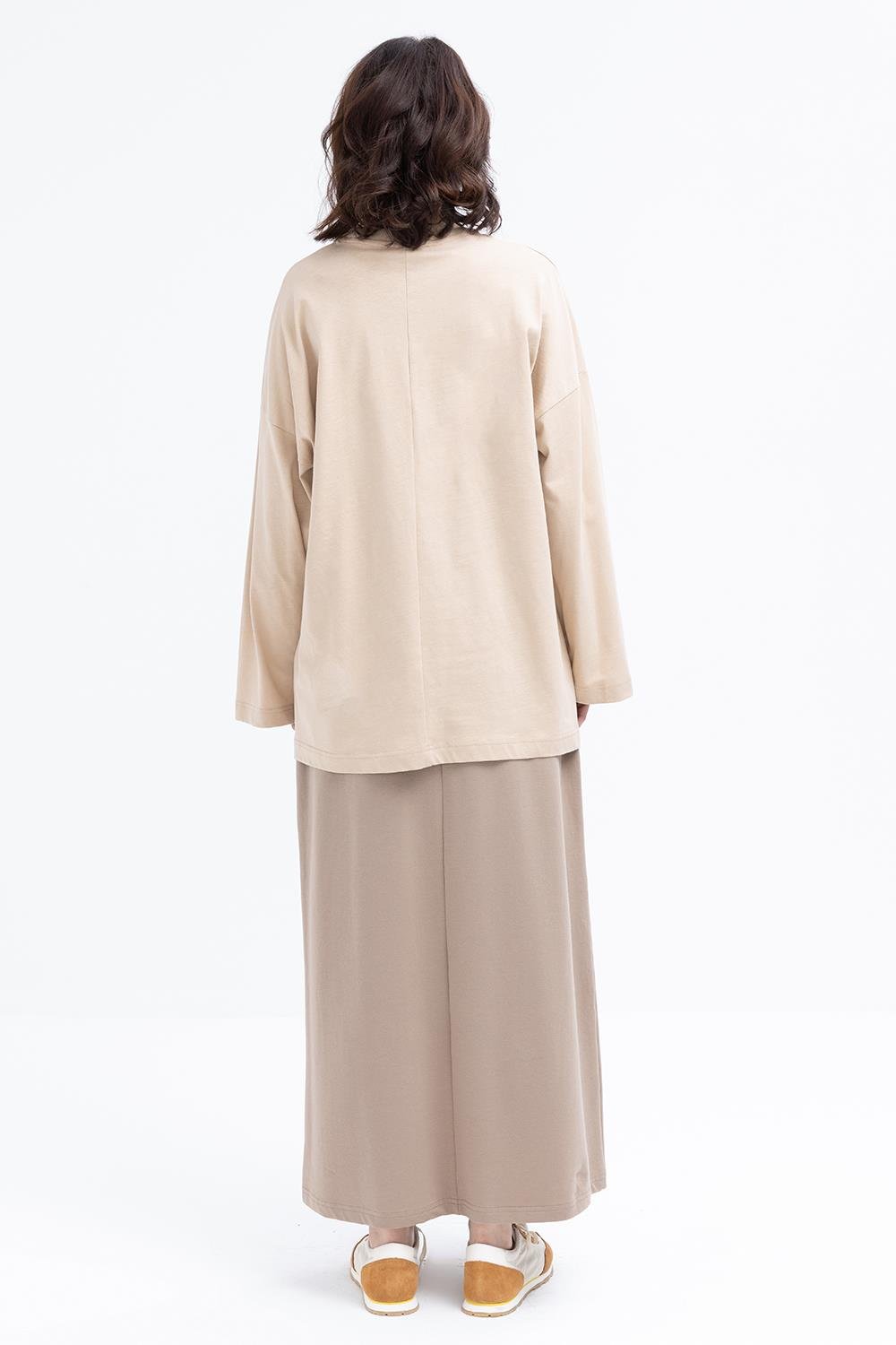 Beige-Stripe Swetshirt