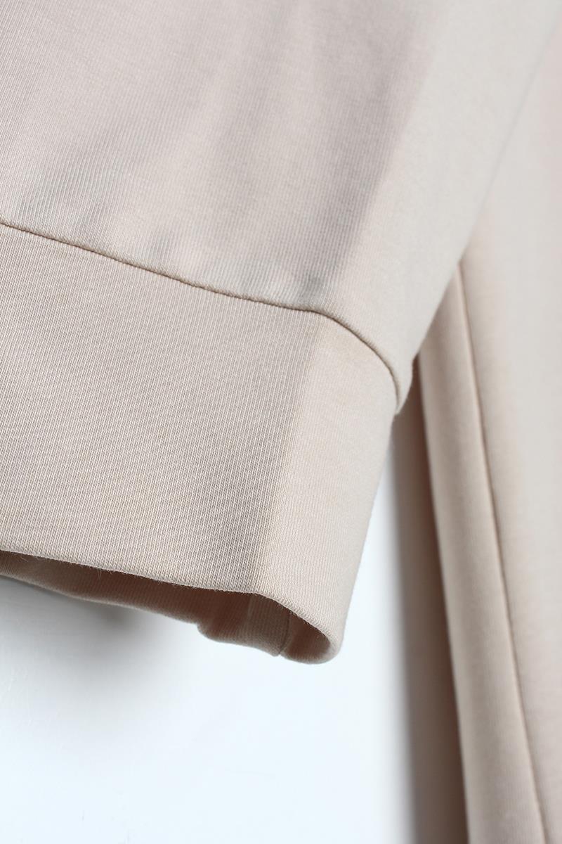 Bej01-Fermuarlı Sweat Hırka