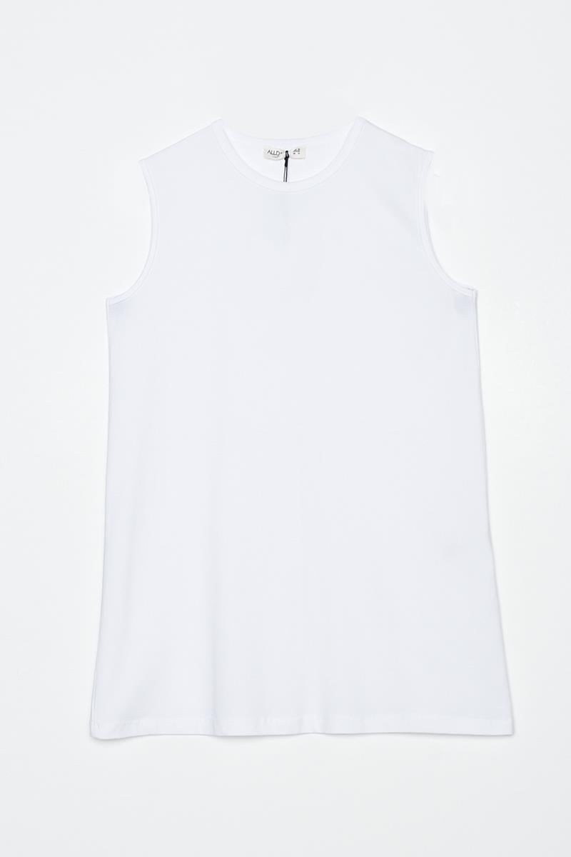 Tunique T-Shirt Sans Manches Blanche