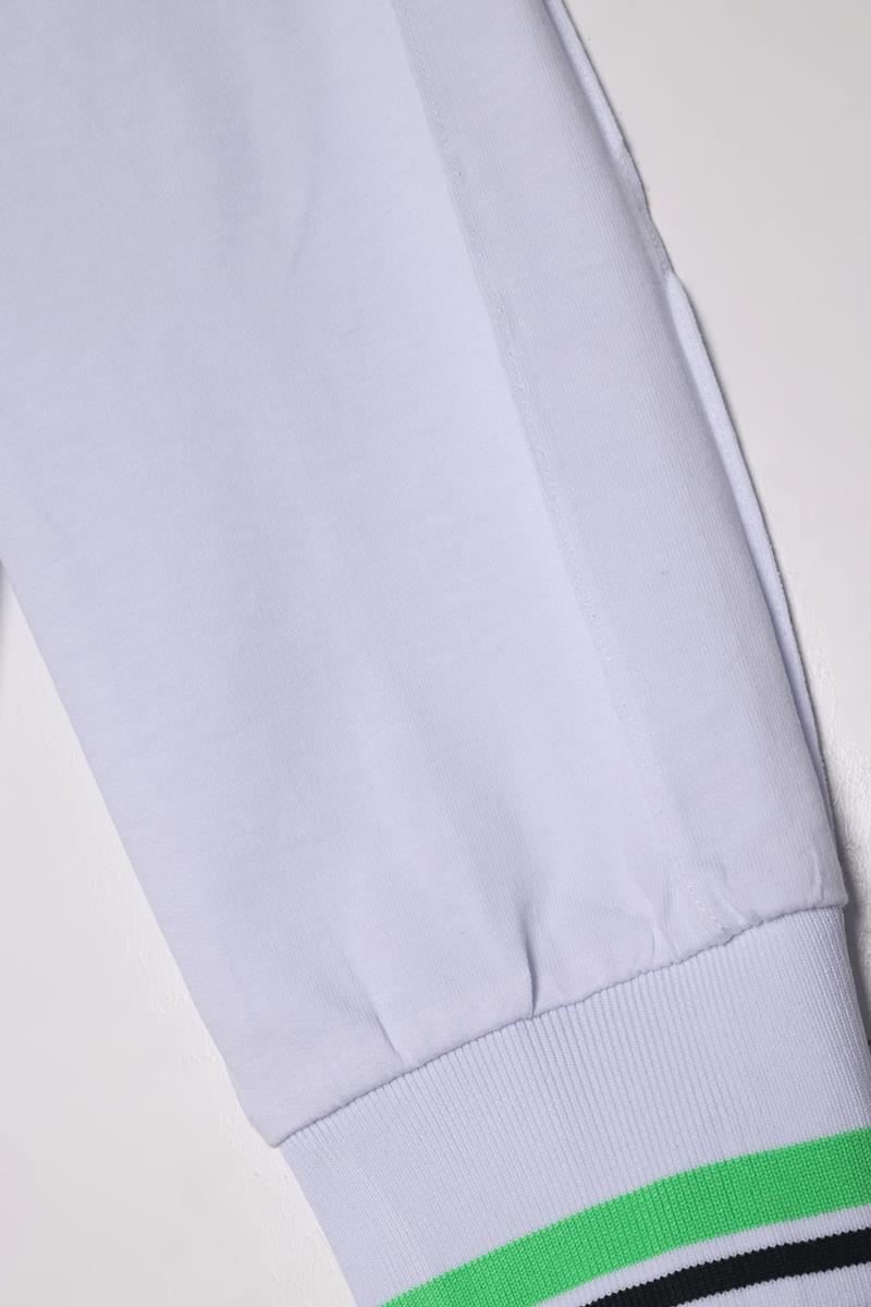 Beyaz-Pamuklu Neon Fermaur Detaylı Sweat Tunik