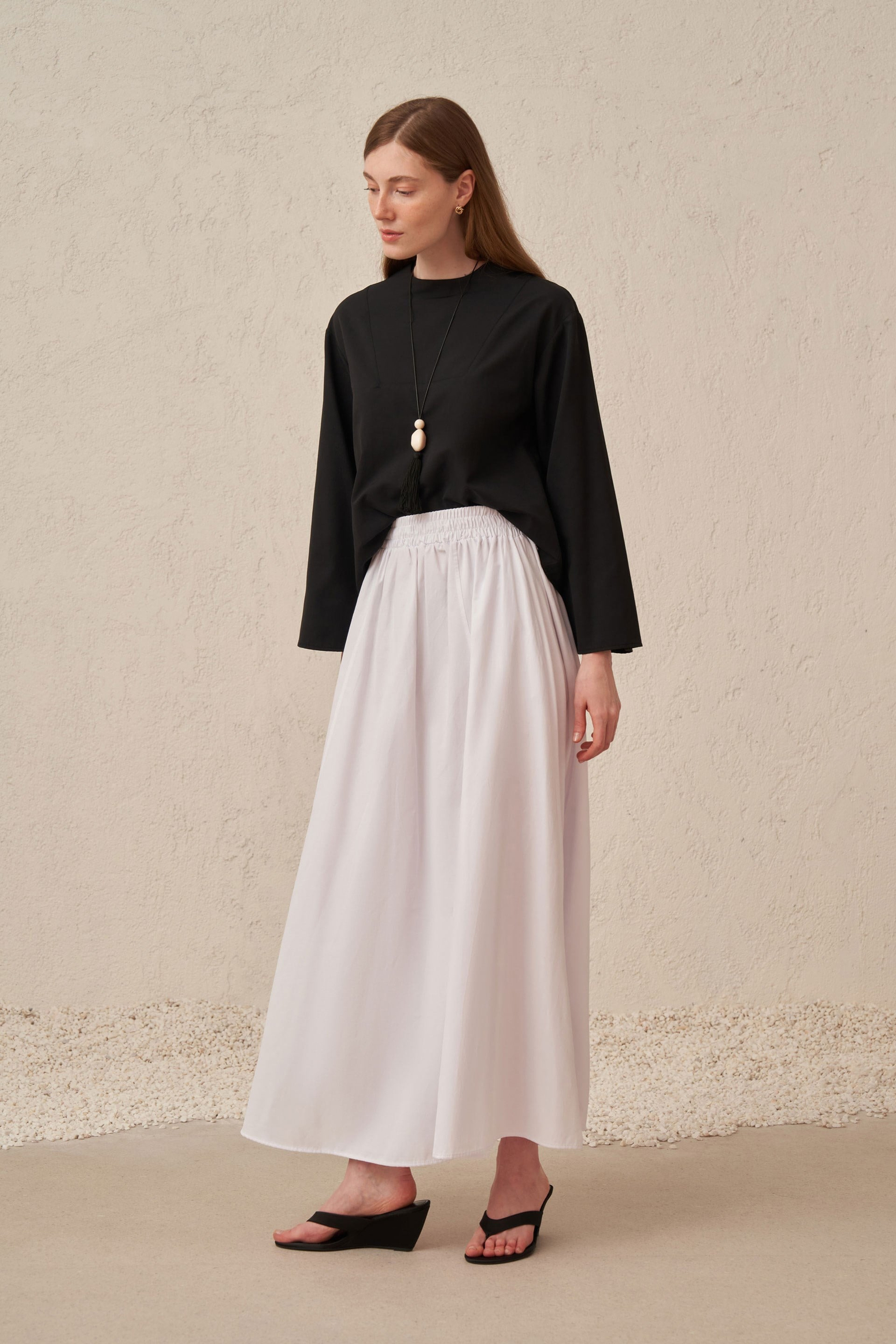 White Poplin Skirt