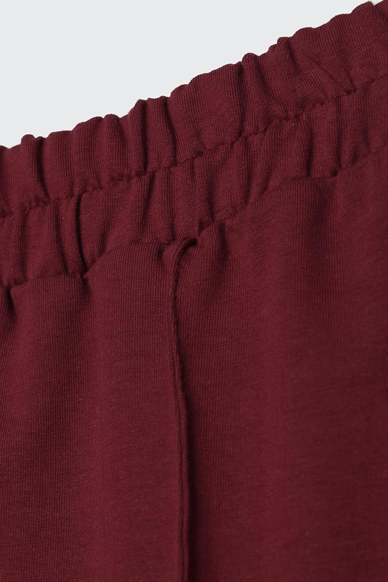 Bordo-Çizgili Ribanaları Etekli Kısa Hırkalı Takım