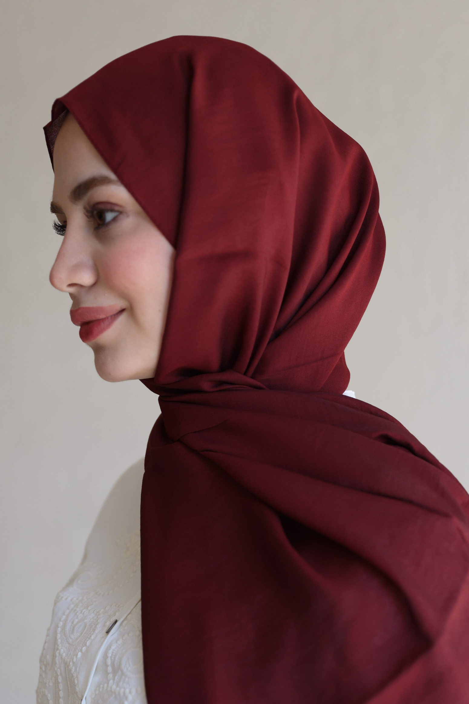 Bordo-Eknik Desenli Pamuklu Şal