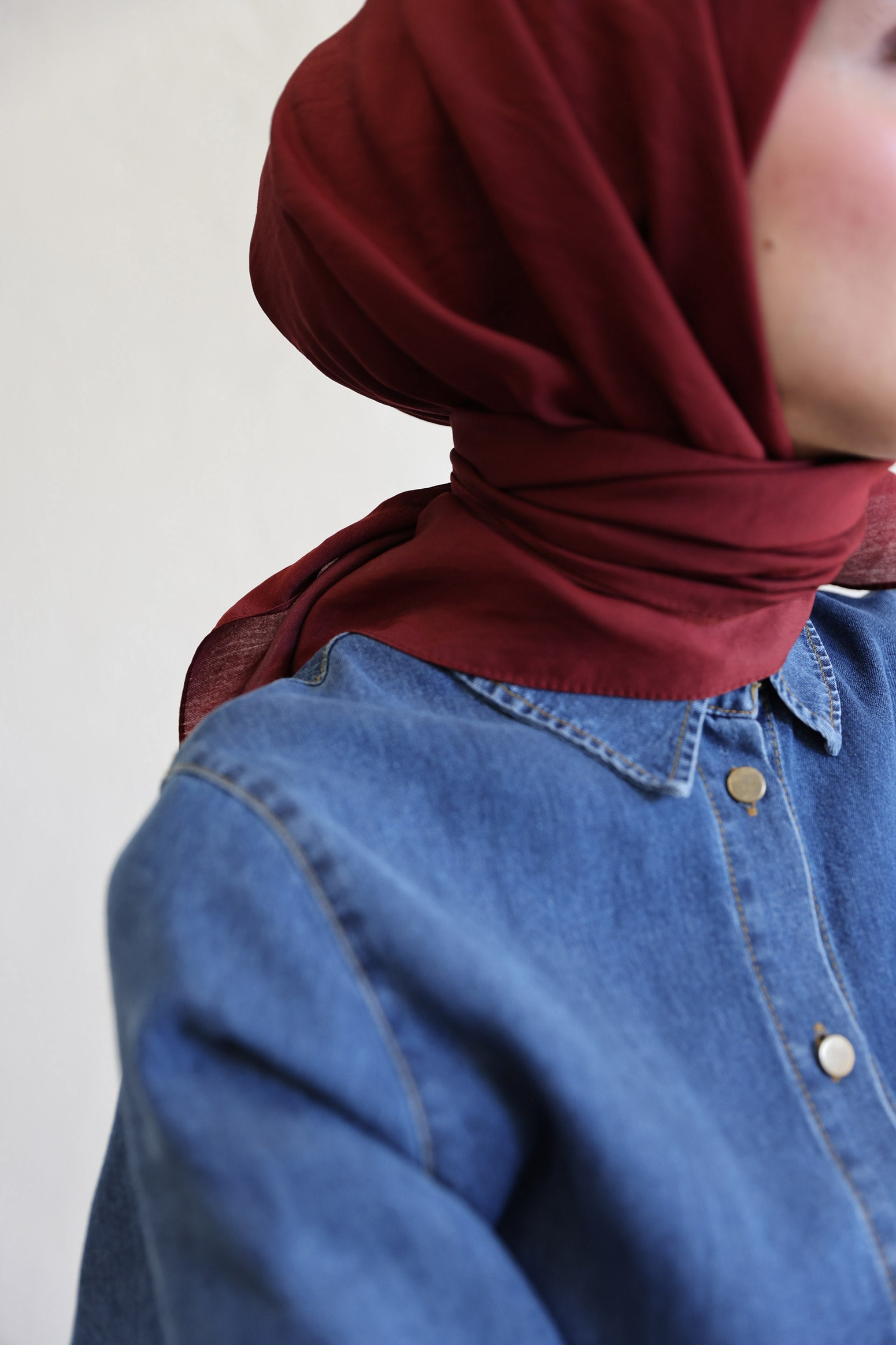 Bordo-Floş Viskon Eşarp