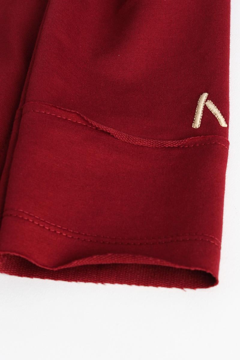 Claret Red-Hooded Zipper Cardigan