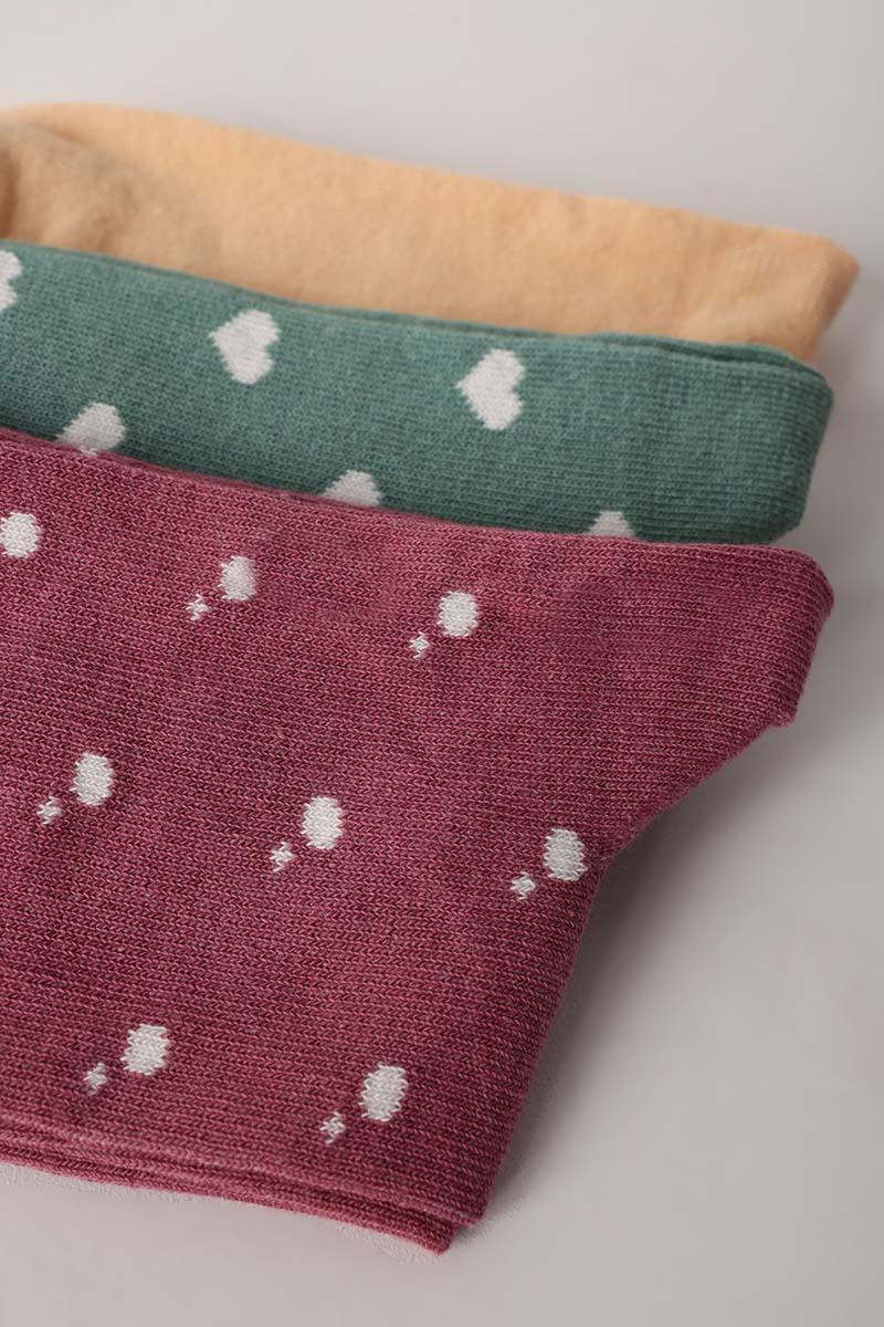 Bordo-Kavun-Yeşil-3 Lü Soket Çorap Set