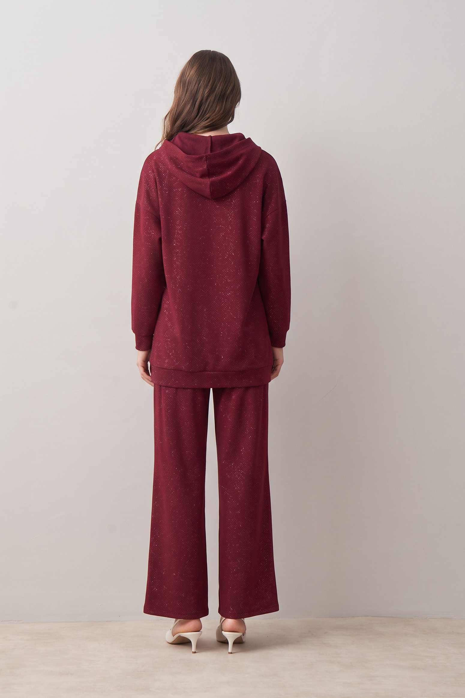 Bordo-Sim Detaylı Eşofman Takımı